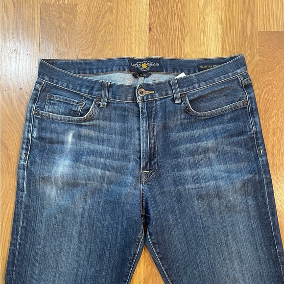 Lucky Brand 361 Vintage Straight Medium Wash Men's Classic Blue Jeans 34x34 - Picture 3 of 11